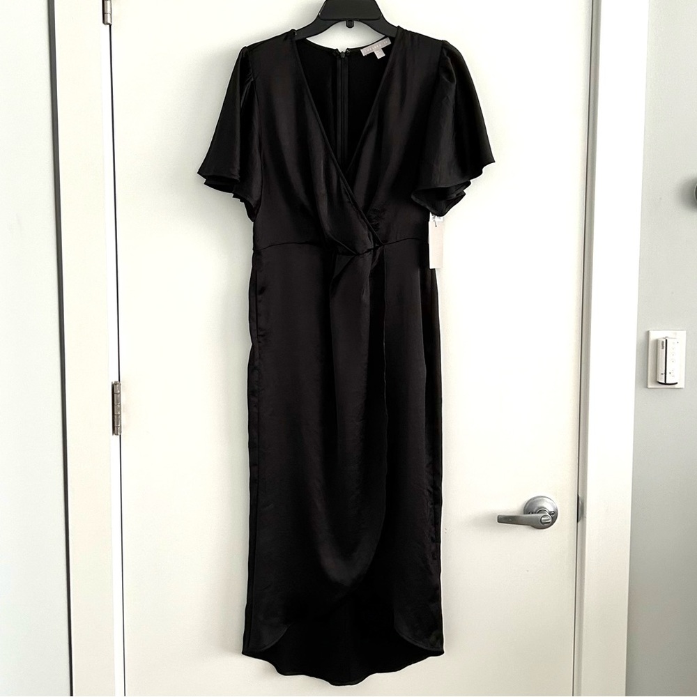 NWT Chelsea27 Flutter Sleeve Wrap Dress